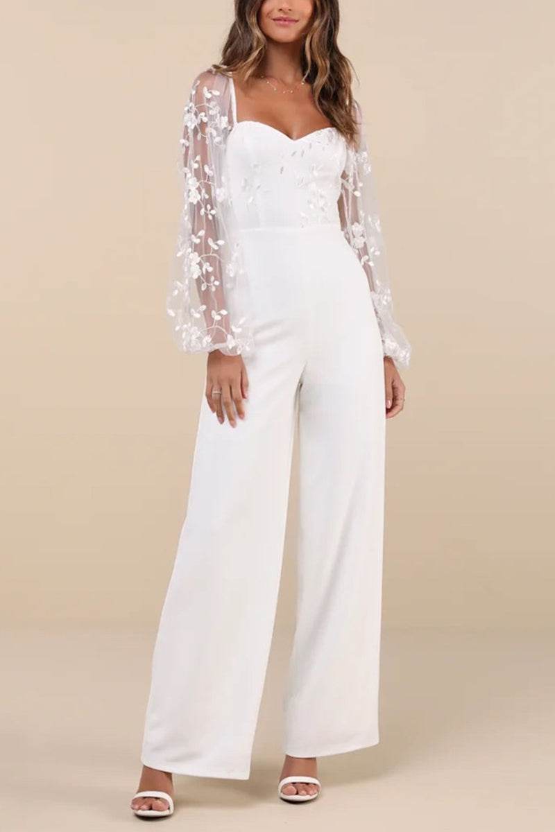 Sweetheart Floor Length Elastic Cloth Wedding Jumpsuit 906548526729 - COCOMELODY